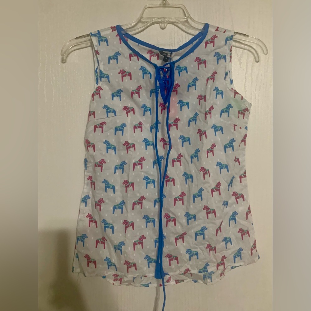 Bronz Colorful Horse Print Tank Top NWT